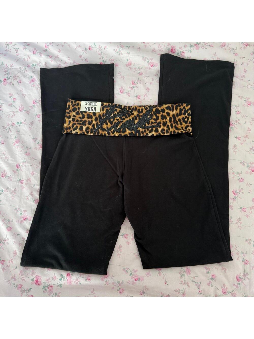 Victoria’s Secret PINK Vintage Bling Foldover Flare Yoga Pants